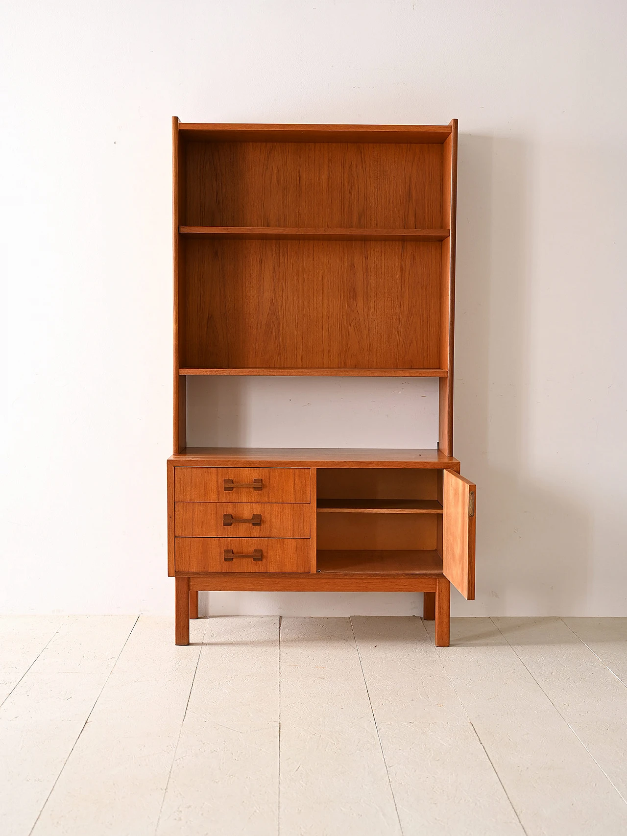 Wooden bookcase with drawers & hinged doors, 1960s 3