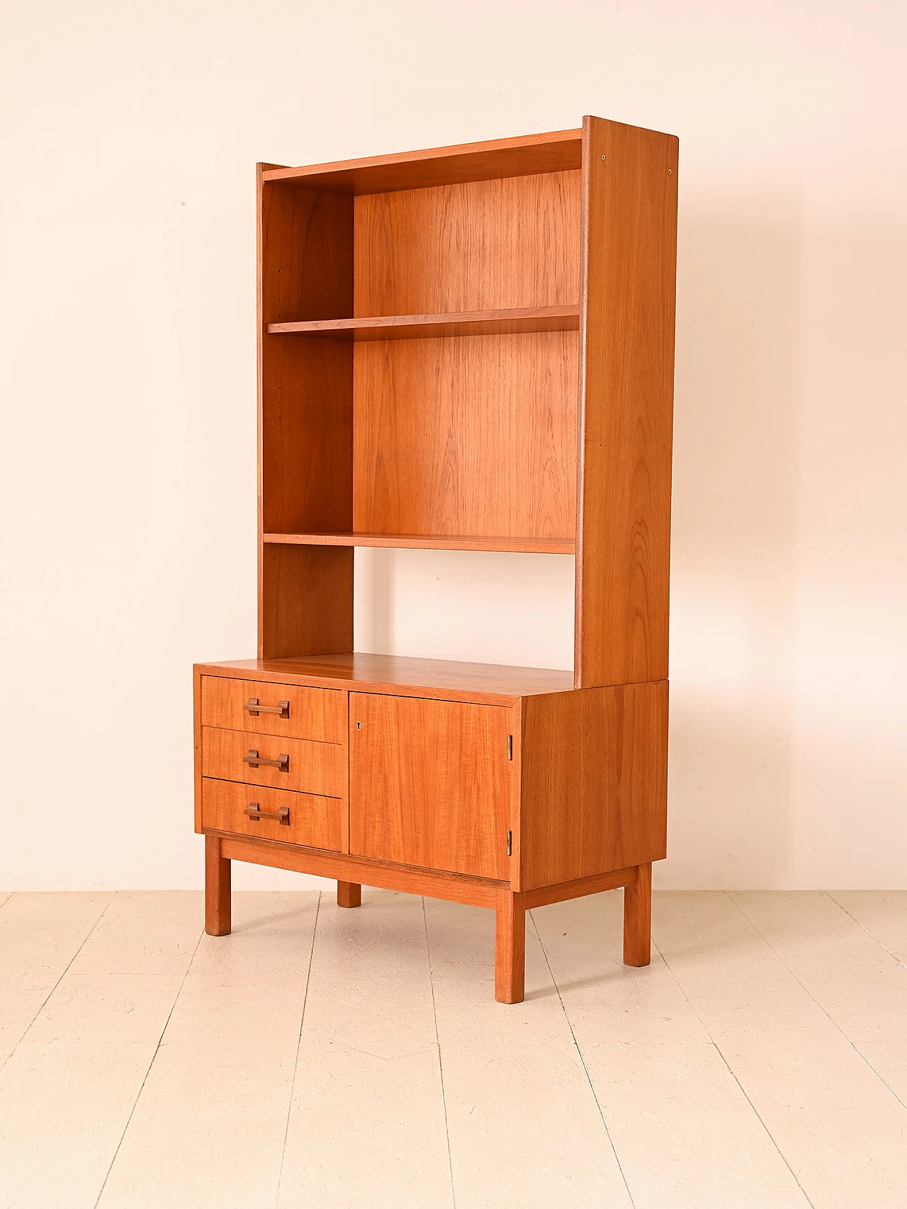 Wooden bookcase with drawers & hinged doors, 1960s 5