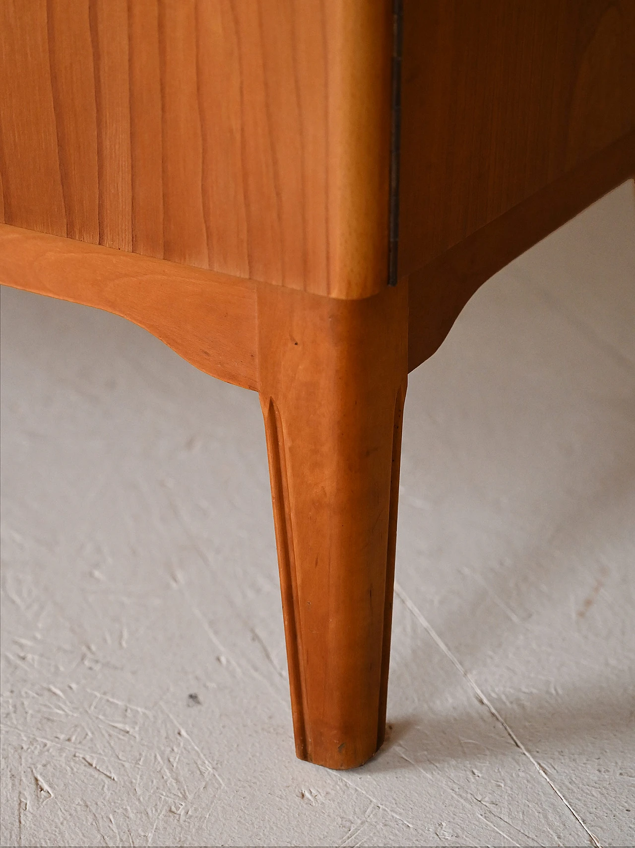 Wooden sideboard with hinged doors & lock, 1950s 9