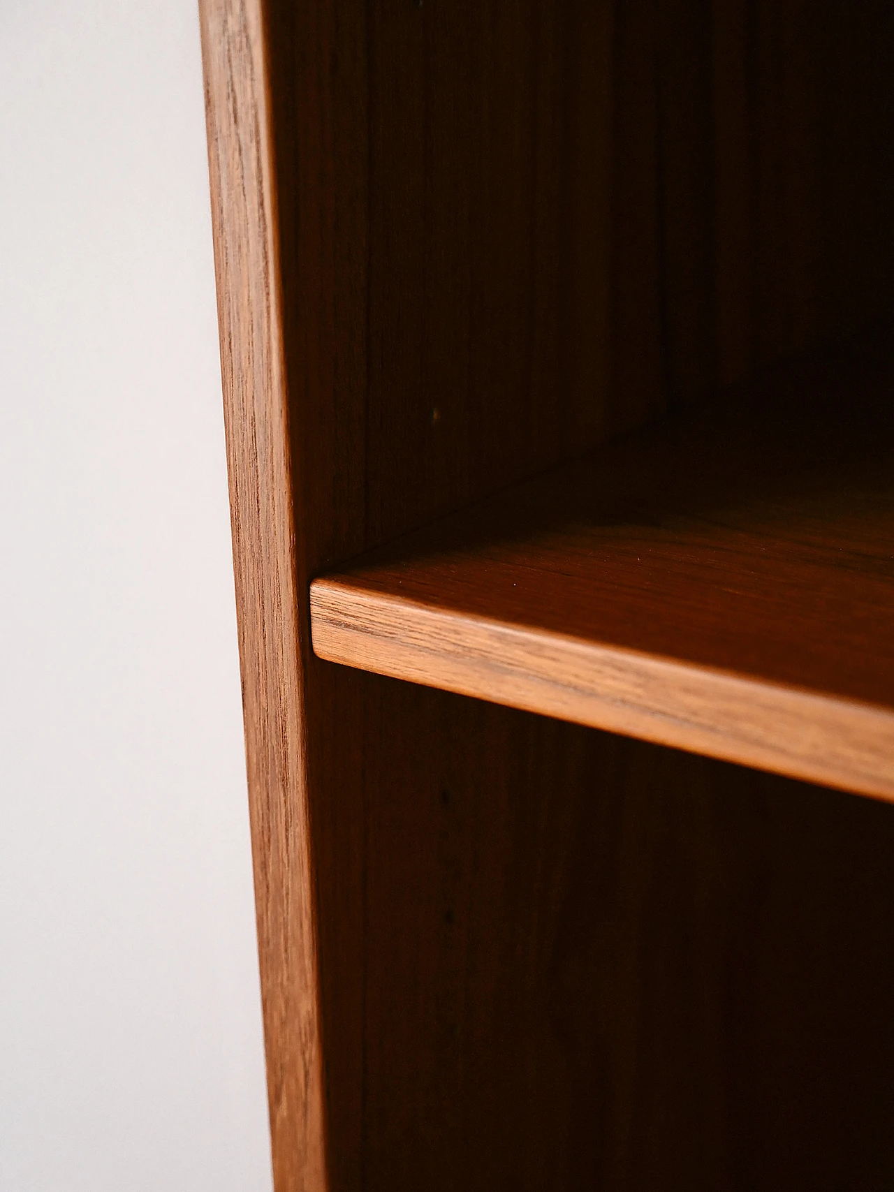 Teak bookcase with open shelving & storage compartment, 1960s 9
