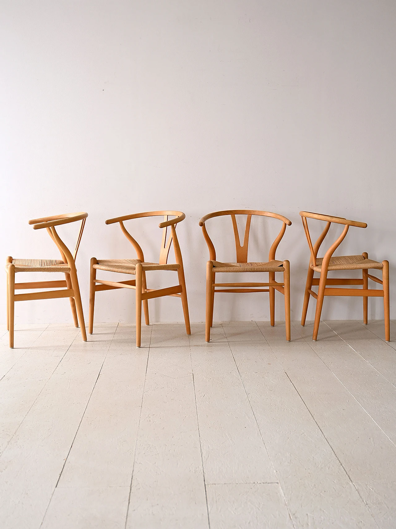 4 Sedie CH24 Wishbone Chair di Hans J. Wegner per Carl Hansen & Søn 1