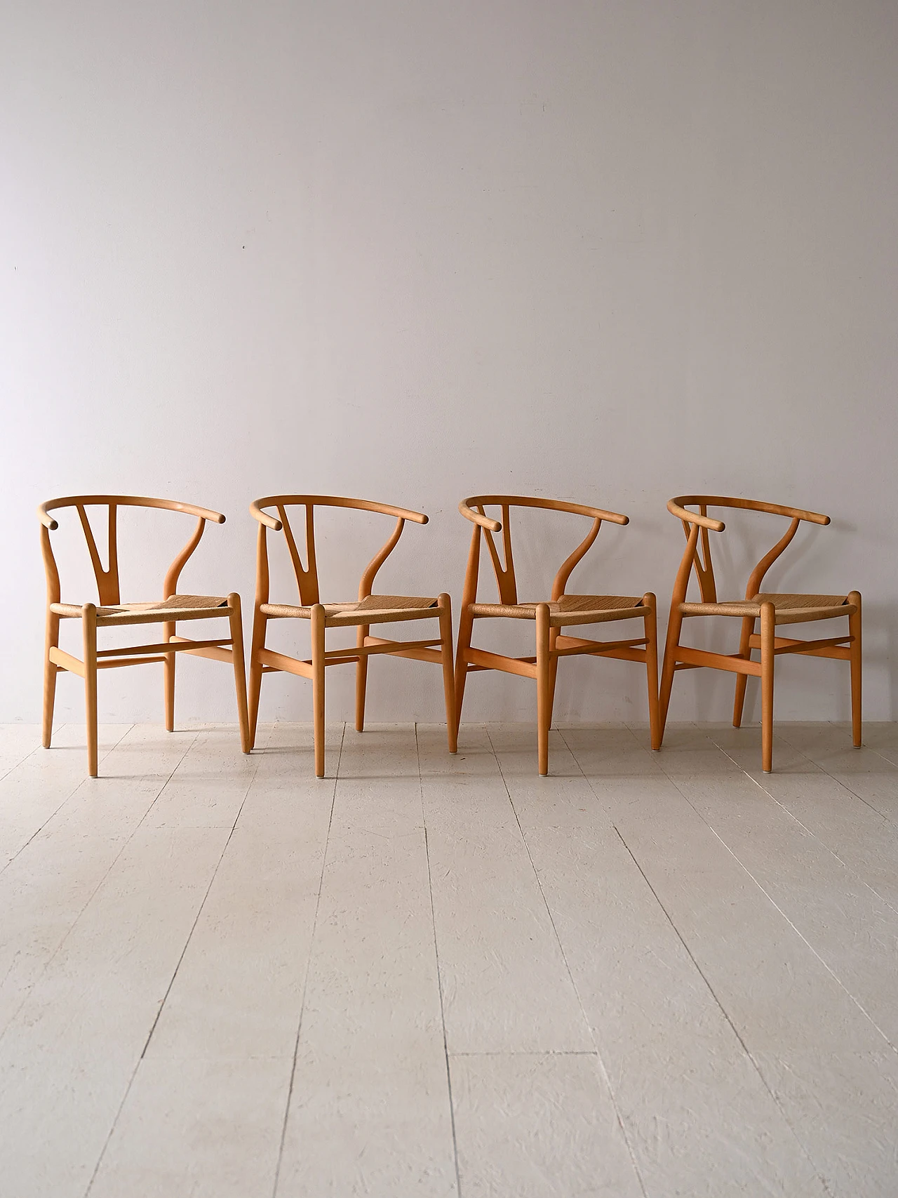 4 CH24 Wishbone Chair chairs by Hans J. Wegner for Carl Hansen & Søn 2