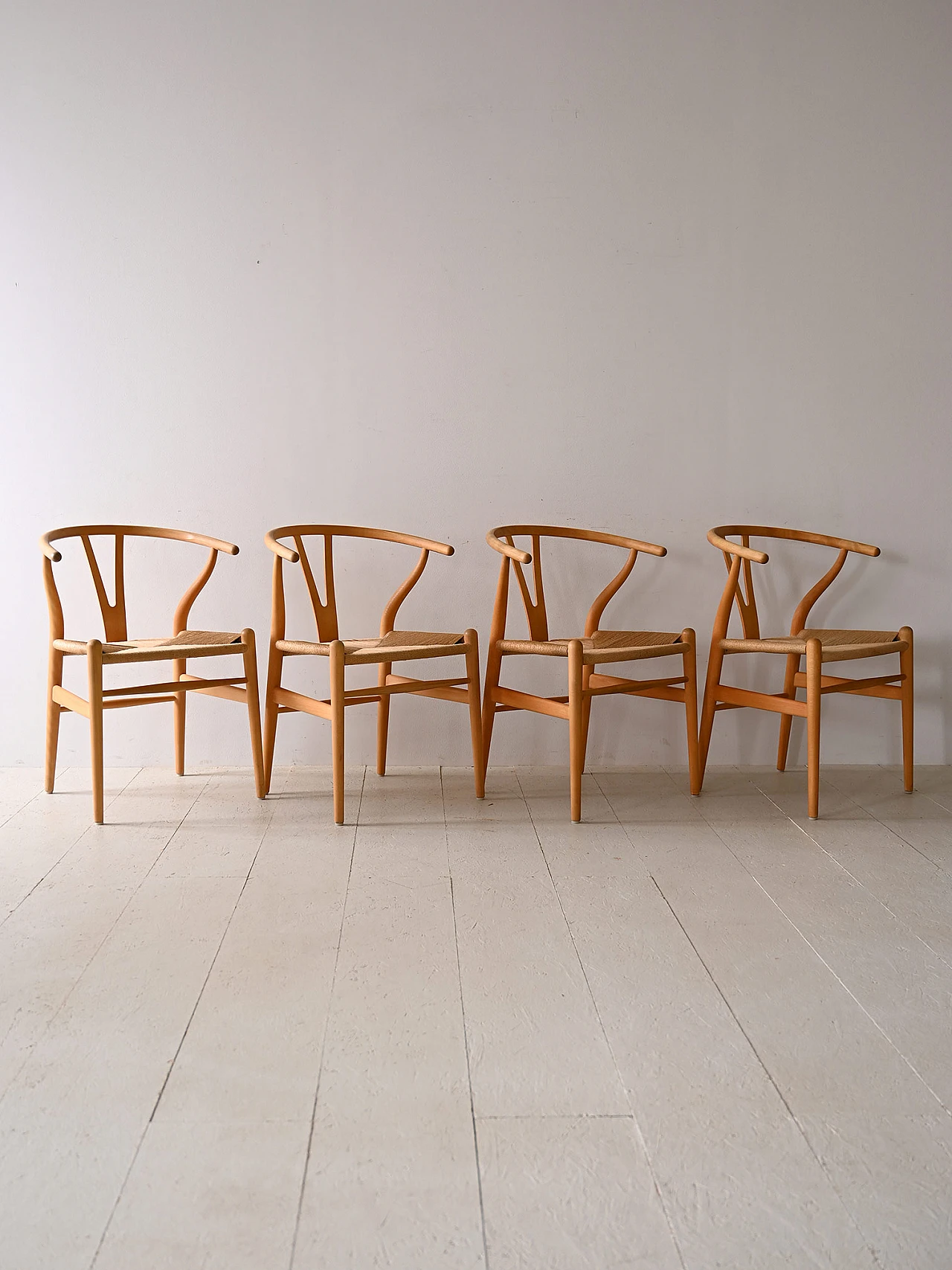 4 Sedie CH24 Wishbone Chair di Hans J. Wegner per Carl Hansen & Søn 2