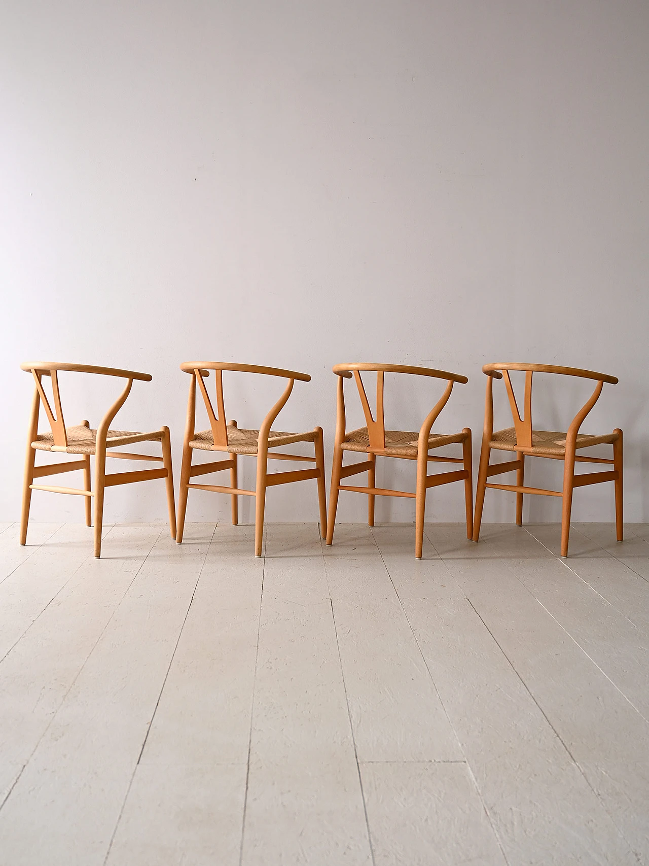 4 CH24 Wishbone Chair chairs by Hans J. Wegner for Carl Hansen & Søn 3