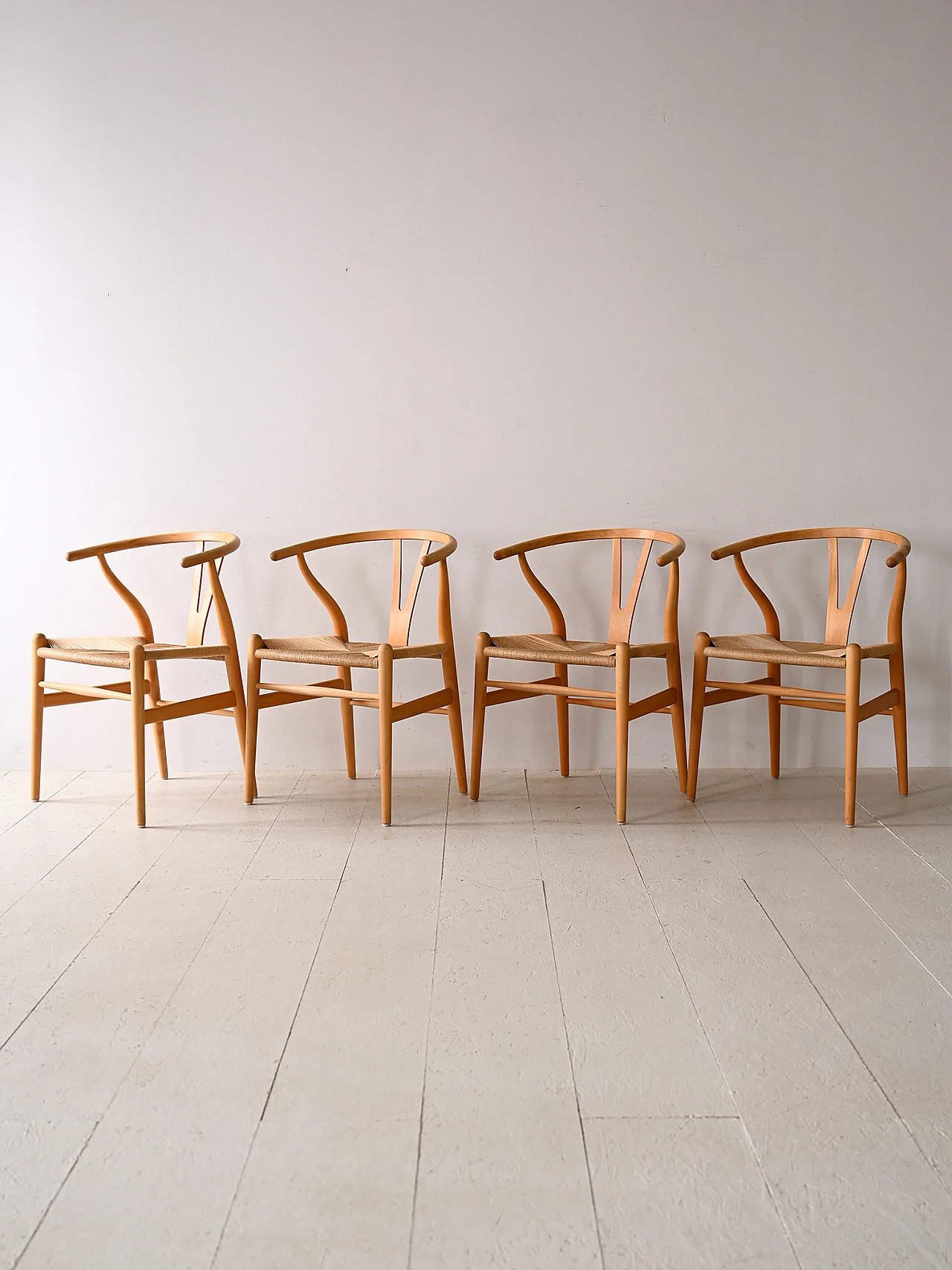 4 CH24 Wishbone Chair chairs by Hans J. Wegner for Carl Hansen & Søn 4