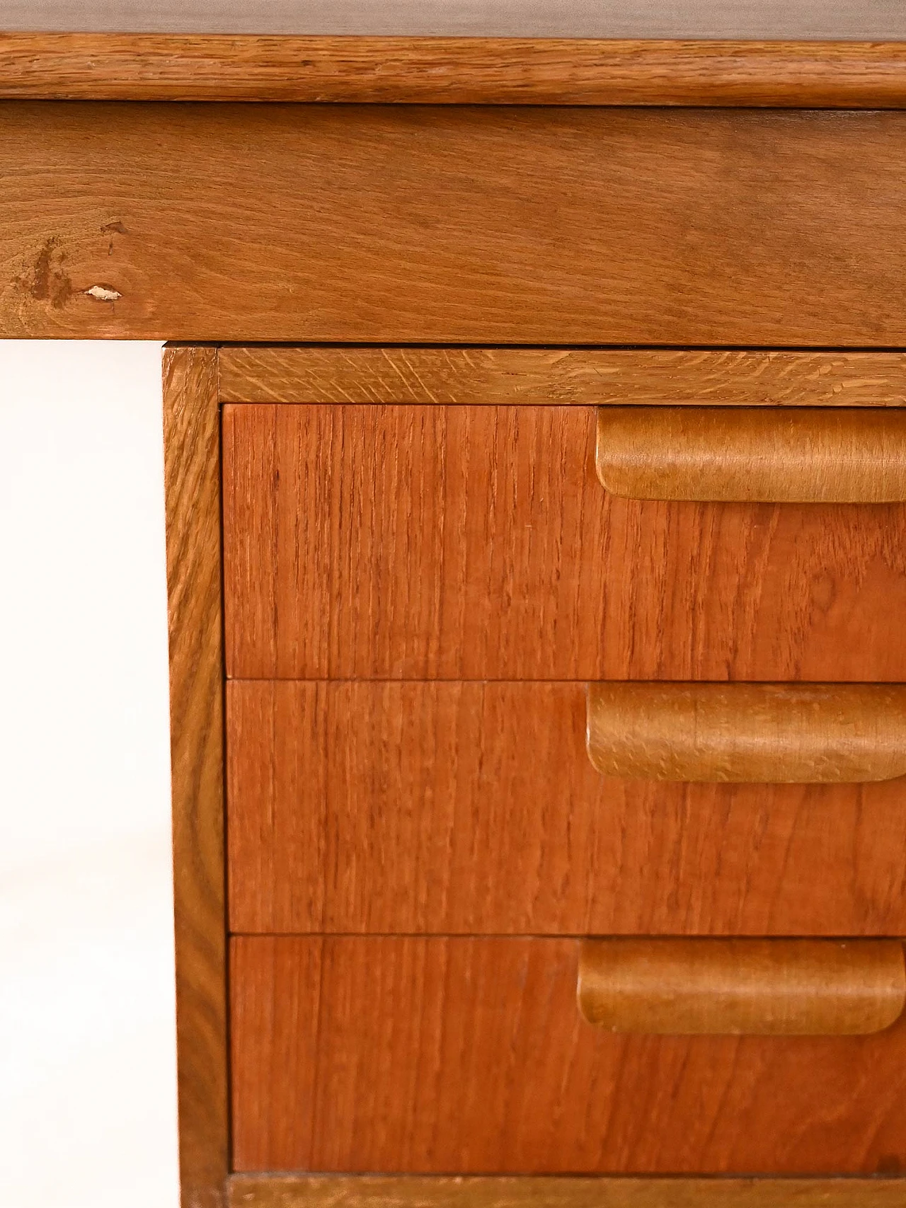 Scandinavian extendable teak and birch desk, 1960s 9