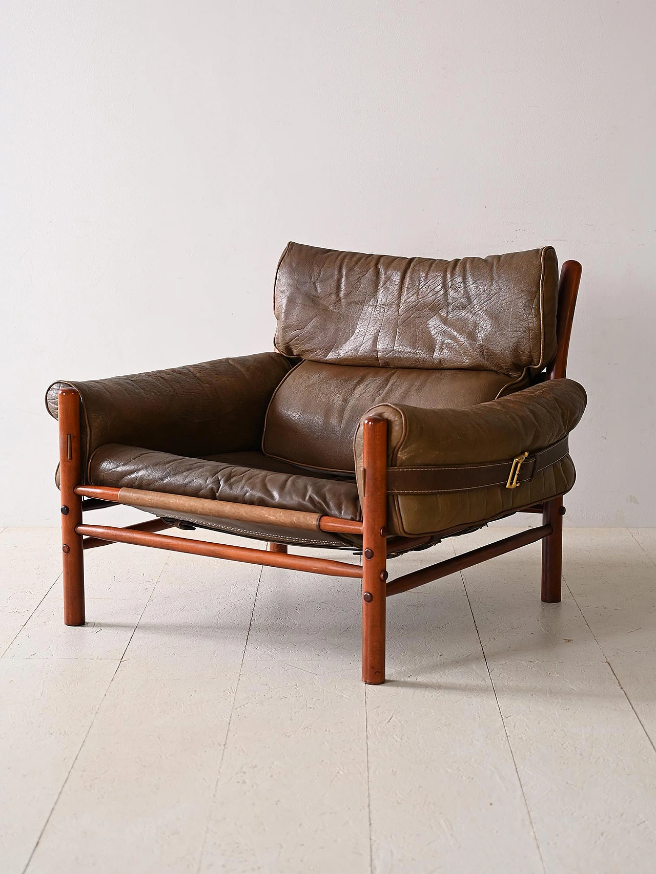 Wood and leather armchair by Arne Norell, 1960s 2