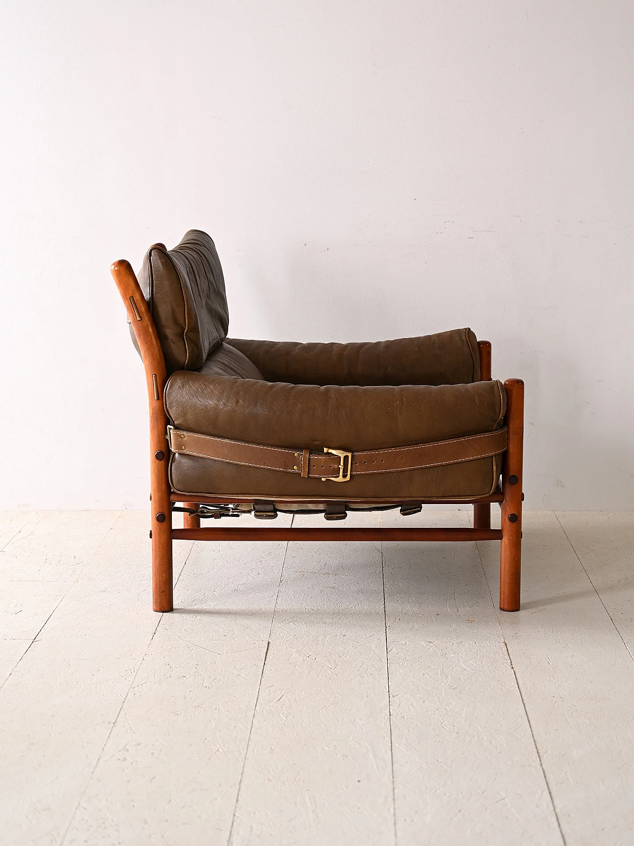 Wood and leather armchair by Arne Norell, 1960s 3