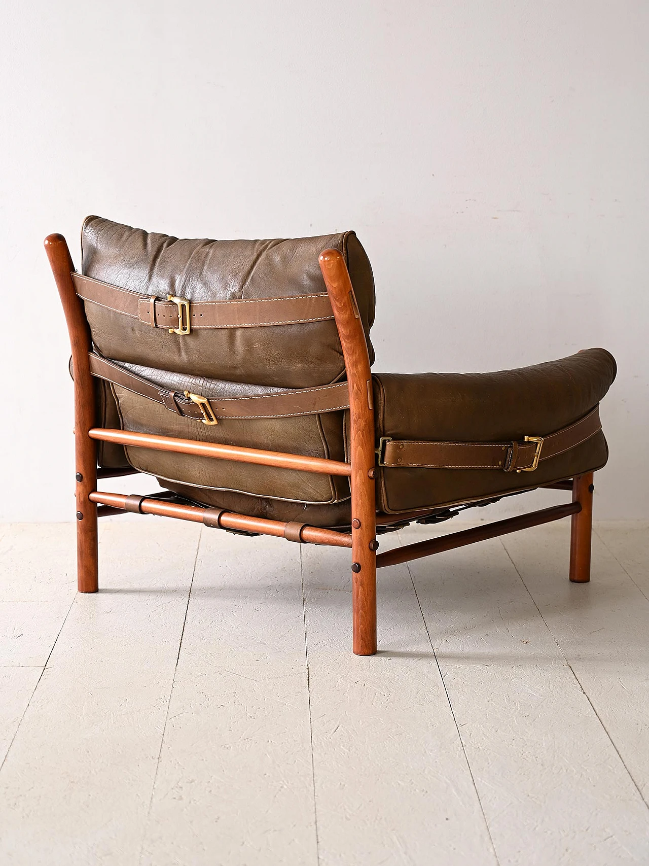 Wood and leather armchair by Arne Norell, 1960s 5