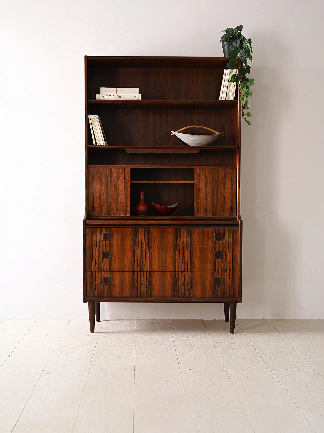 Rosewood bookcase with writing desk by Albert Hansen, 1960s 1
