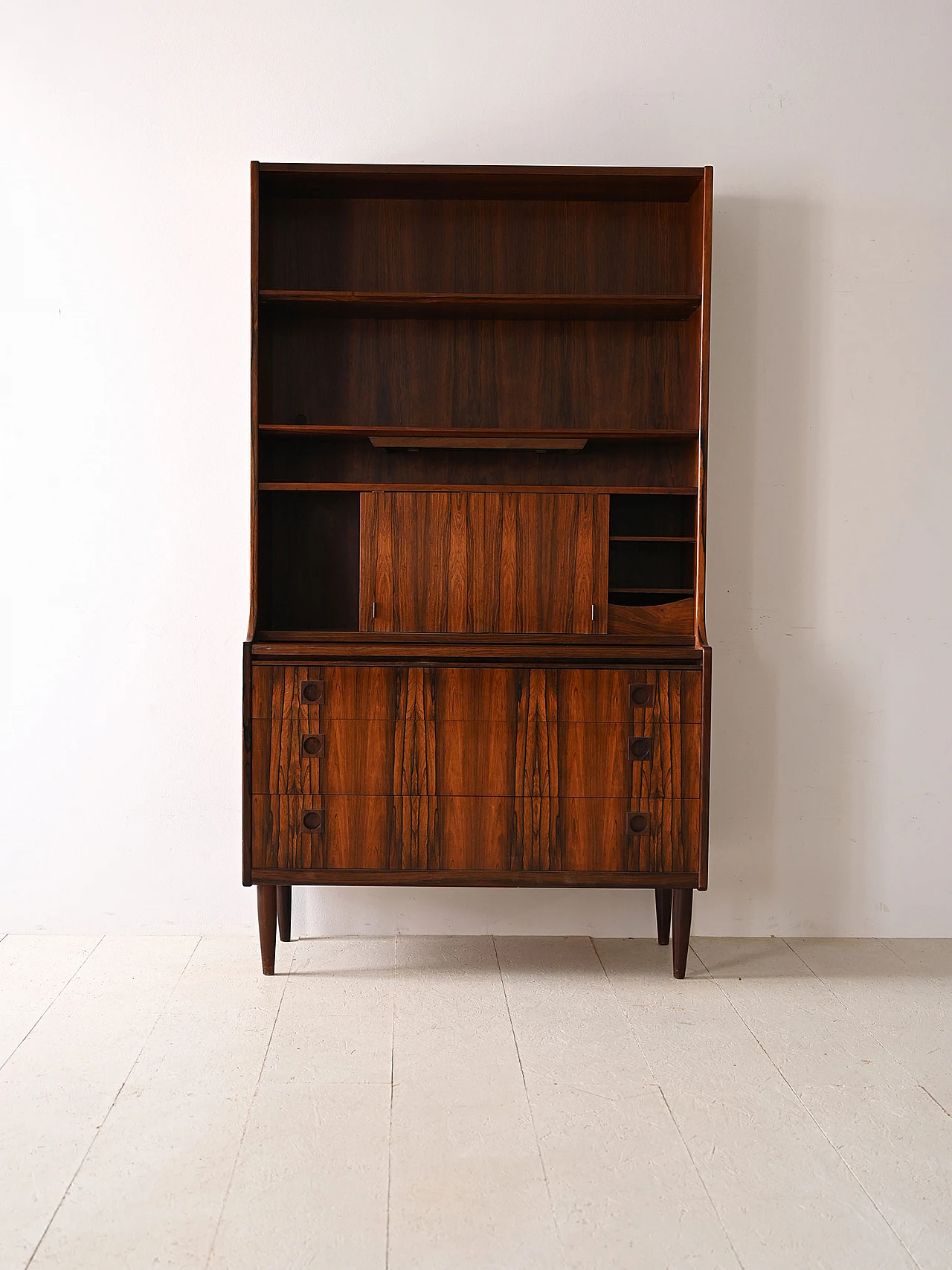 Rosewood bookcase with writing desk by Albert Hansen, 1960s 3