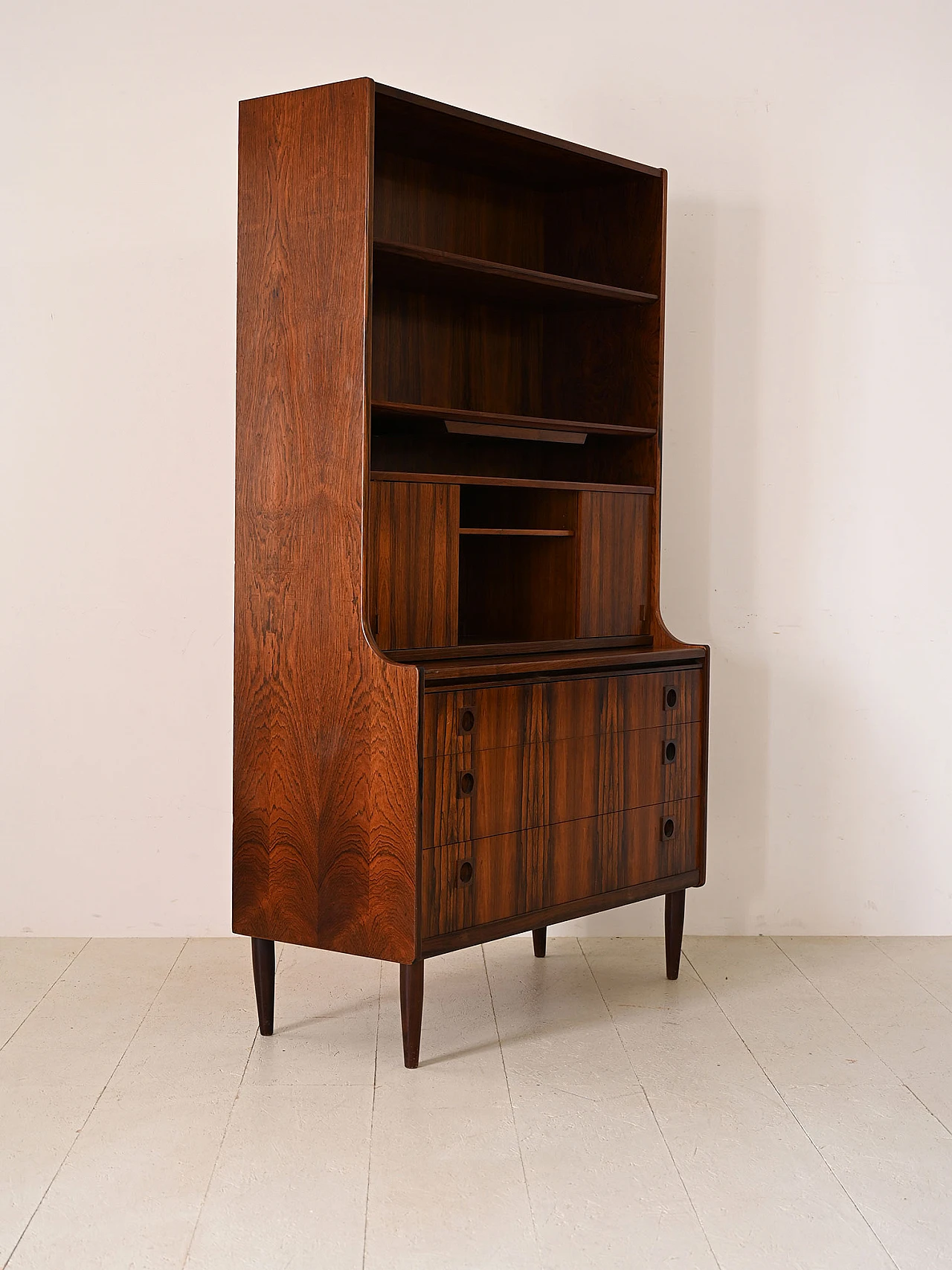 Rosewood bookcase with writing desk by Albert Hansen, 1960s 6