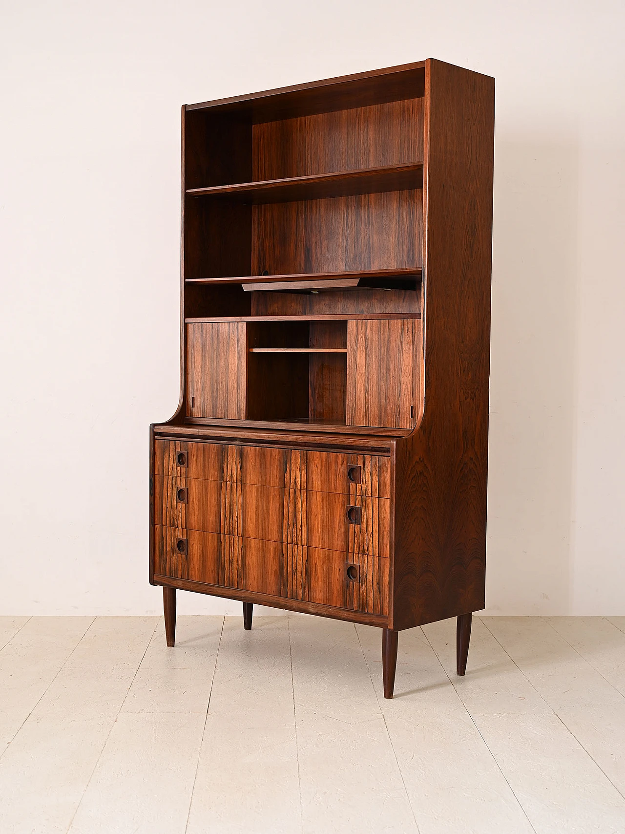 Rosewood bookcase with writing desk by Albert Hansen, 1960s 7