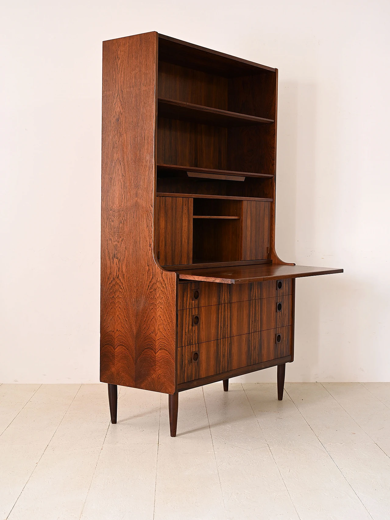 Rosewood bookcase with writing desk by Albert Hansen, 1960s 8