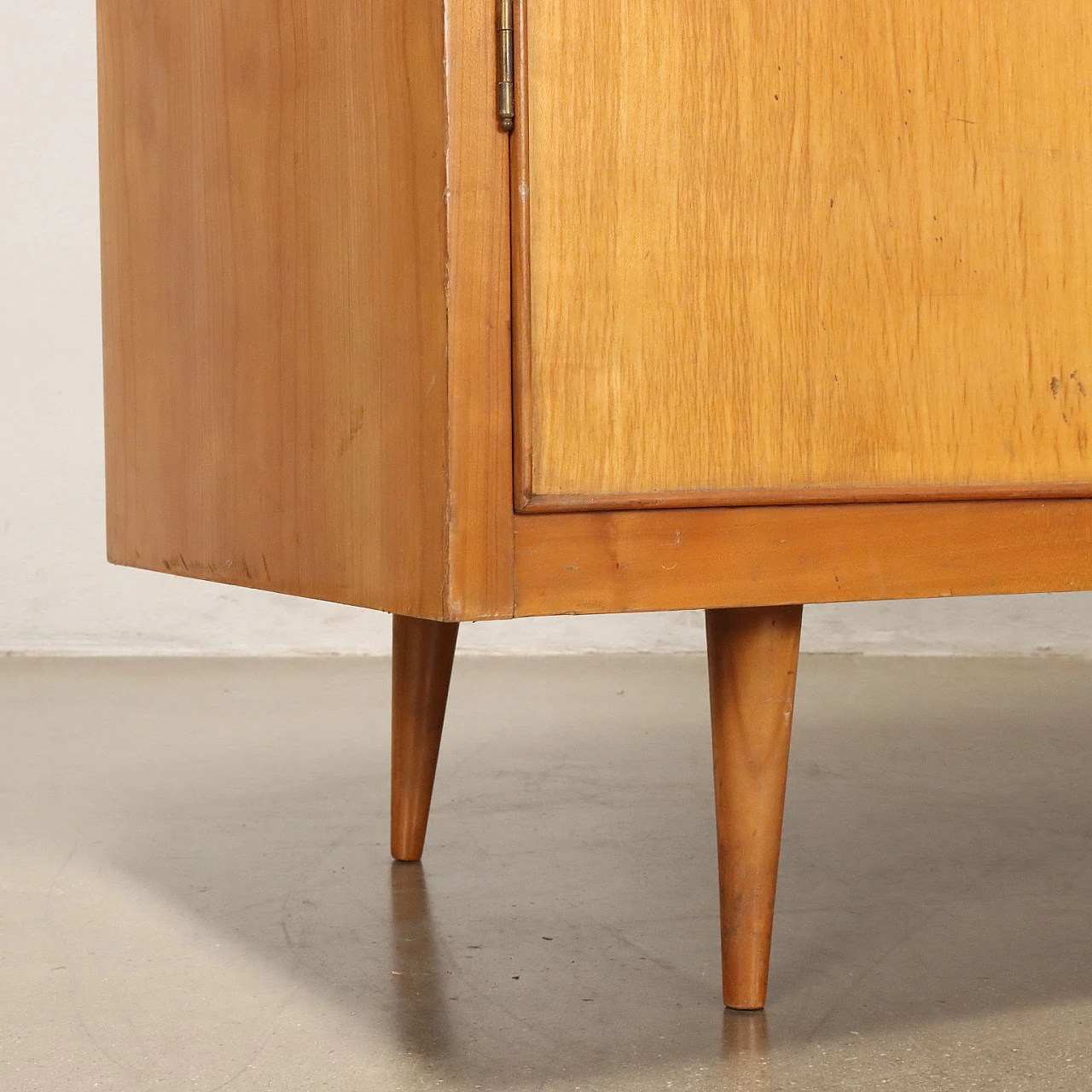 Ash cabinet with hinged door, drawers & shelves, 1950s 9