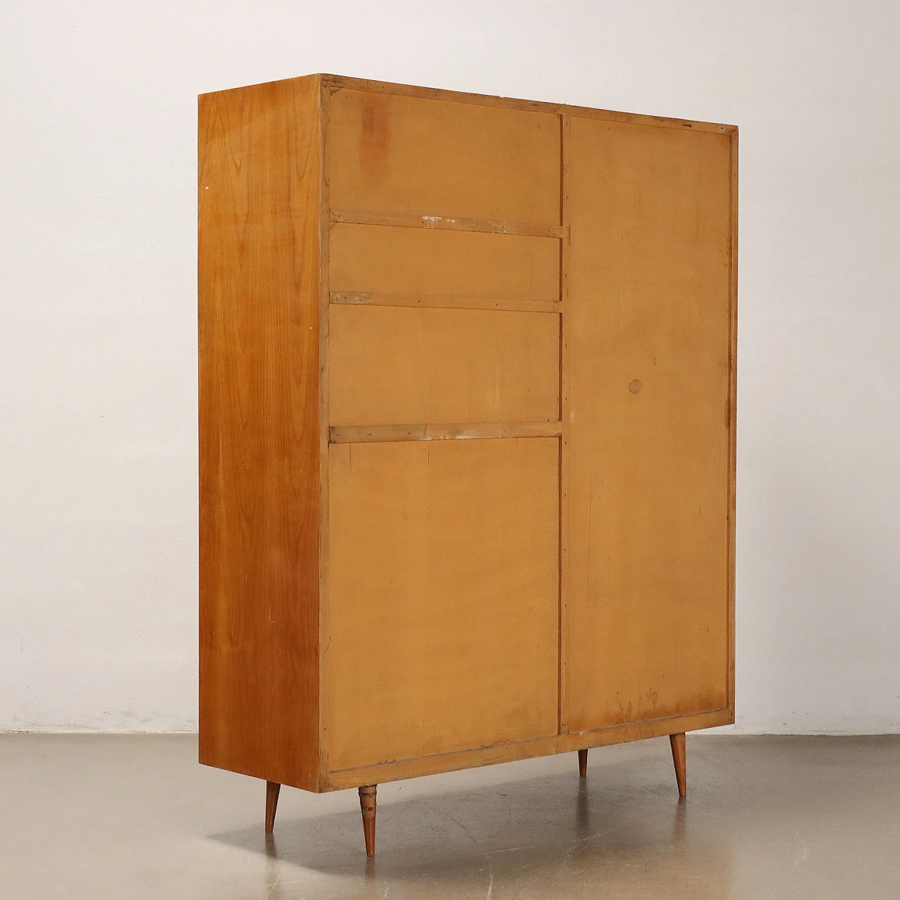 Ash cabinet with hinged door, drawers & shelves, 1950s 10