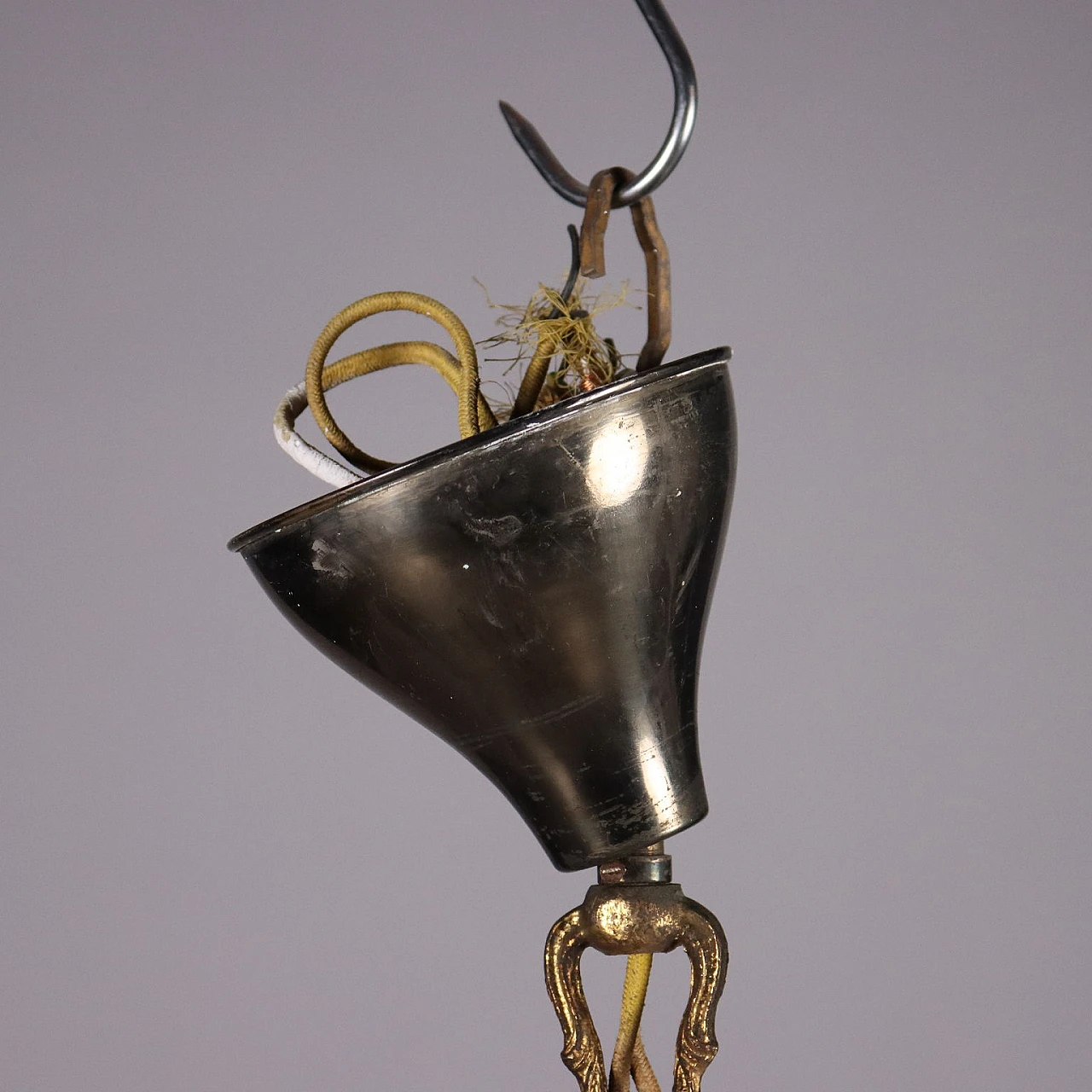 Brass and crystal chandelier with 12 lights, 1930s 10