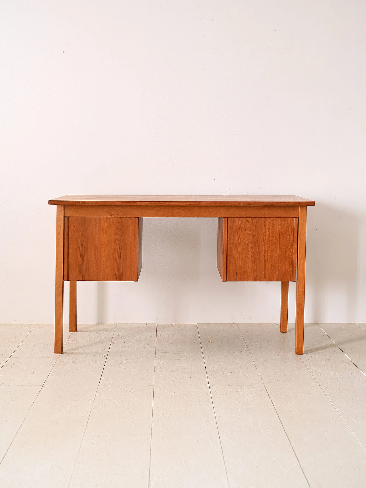 Scandinavian teak desk with birch details, 1960s 5