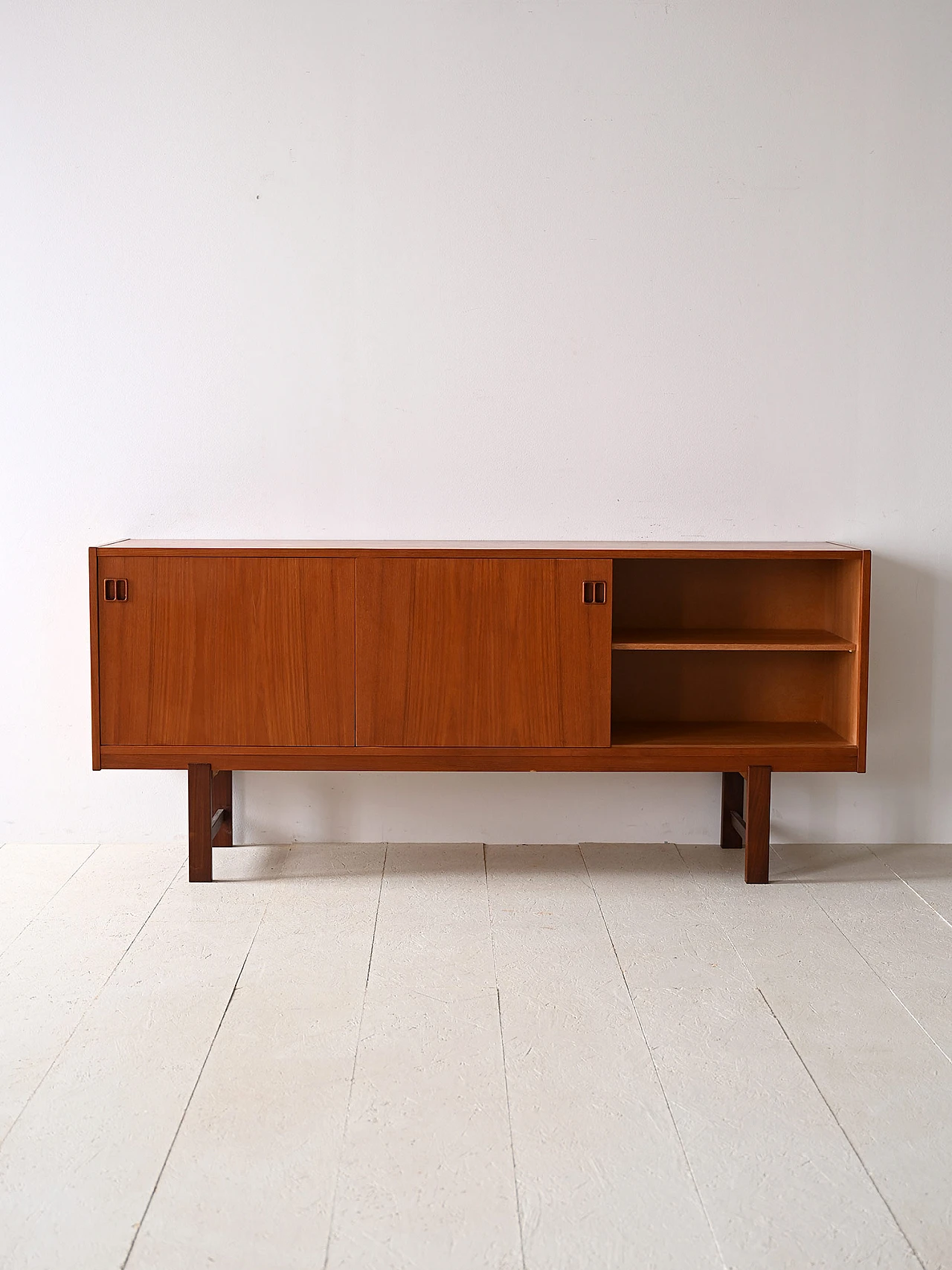 Credenza scandinava in teak con cassetti e ante, anni '60 3