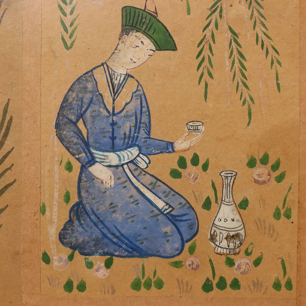 6 Miniature dipinte e incorniciate nello stile di Reza Abbasi 6