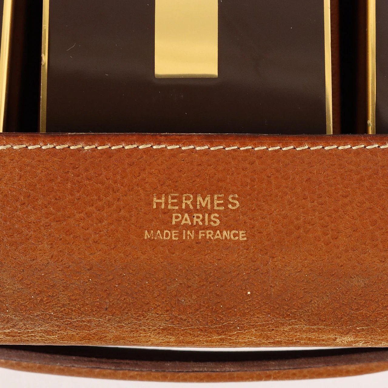 Trousse da viaggio in tessuto con dettagli in pelle di Hermès Parigi, anni '50 8