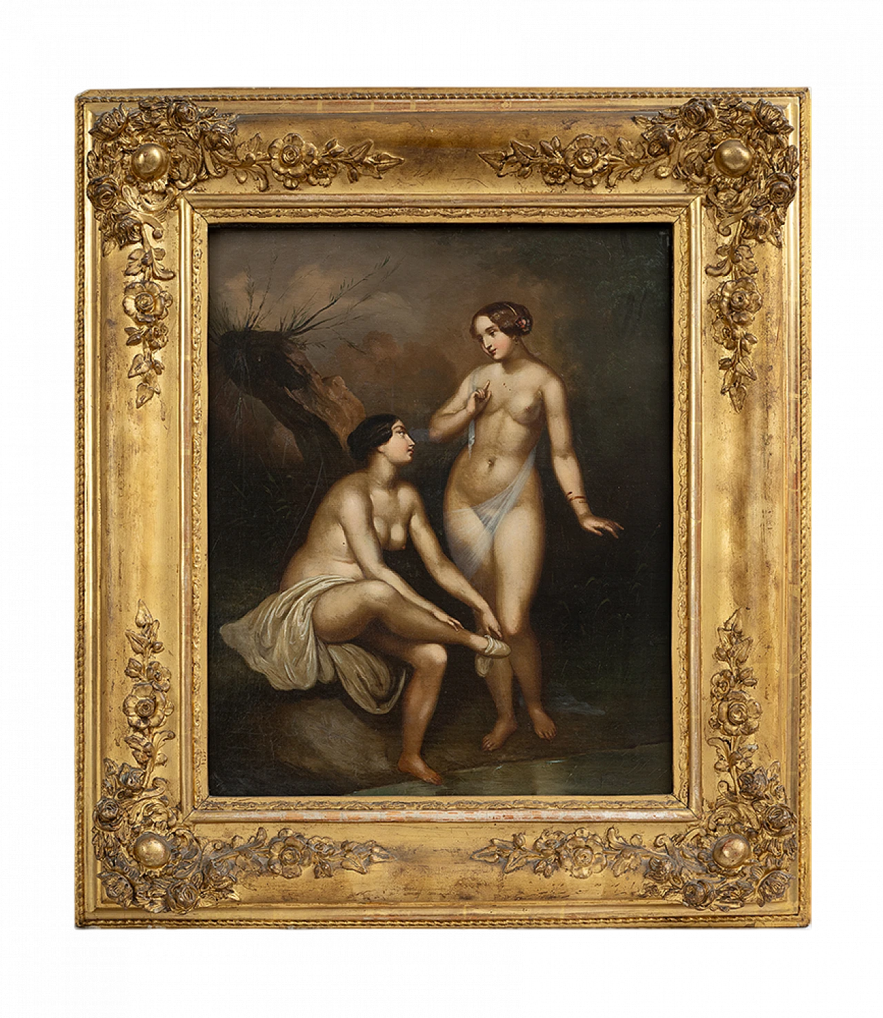 Nymphs bathing, oil painting on canvas, second half of 19th century 6