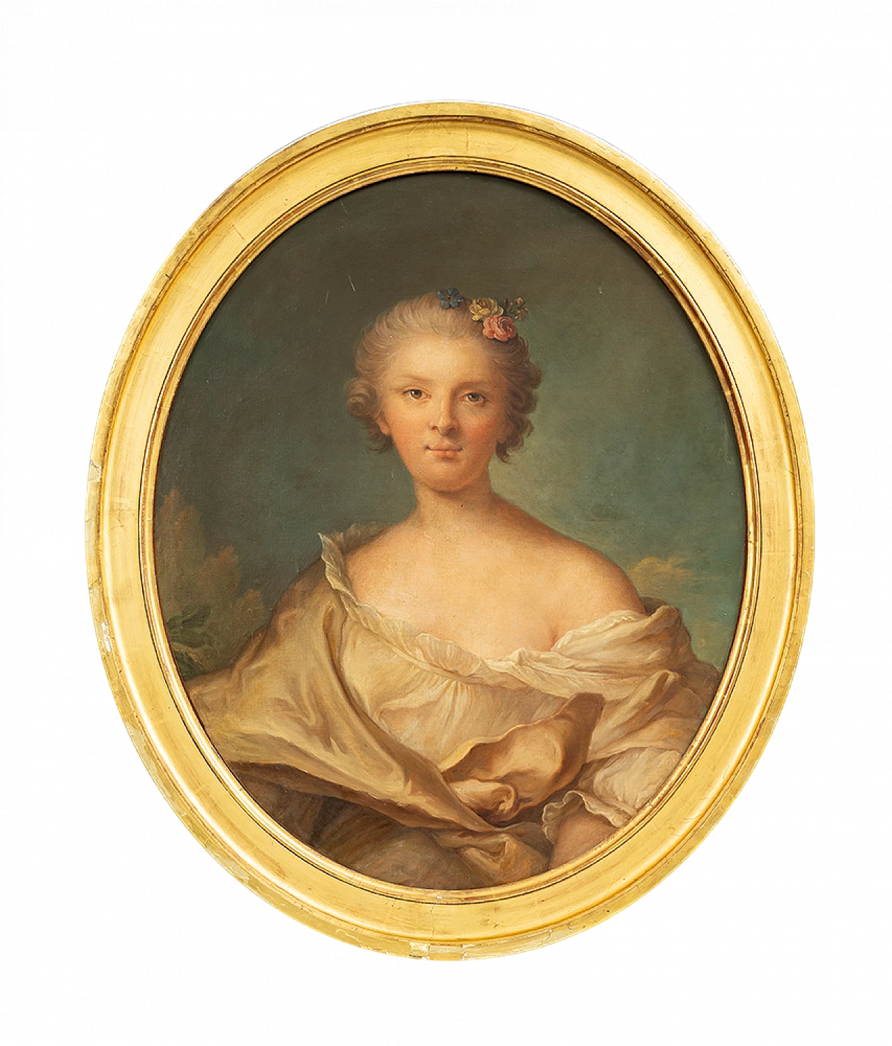 Portrait of noblewoman, French oil painting on canvas, 19th century 4