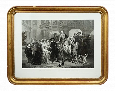 Van Dyck saying goodbye to Rubens, print, 19th century