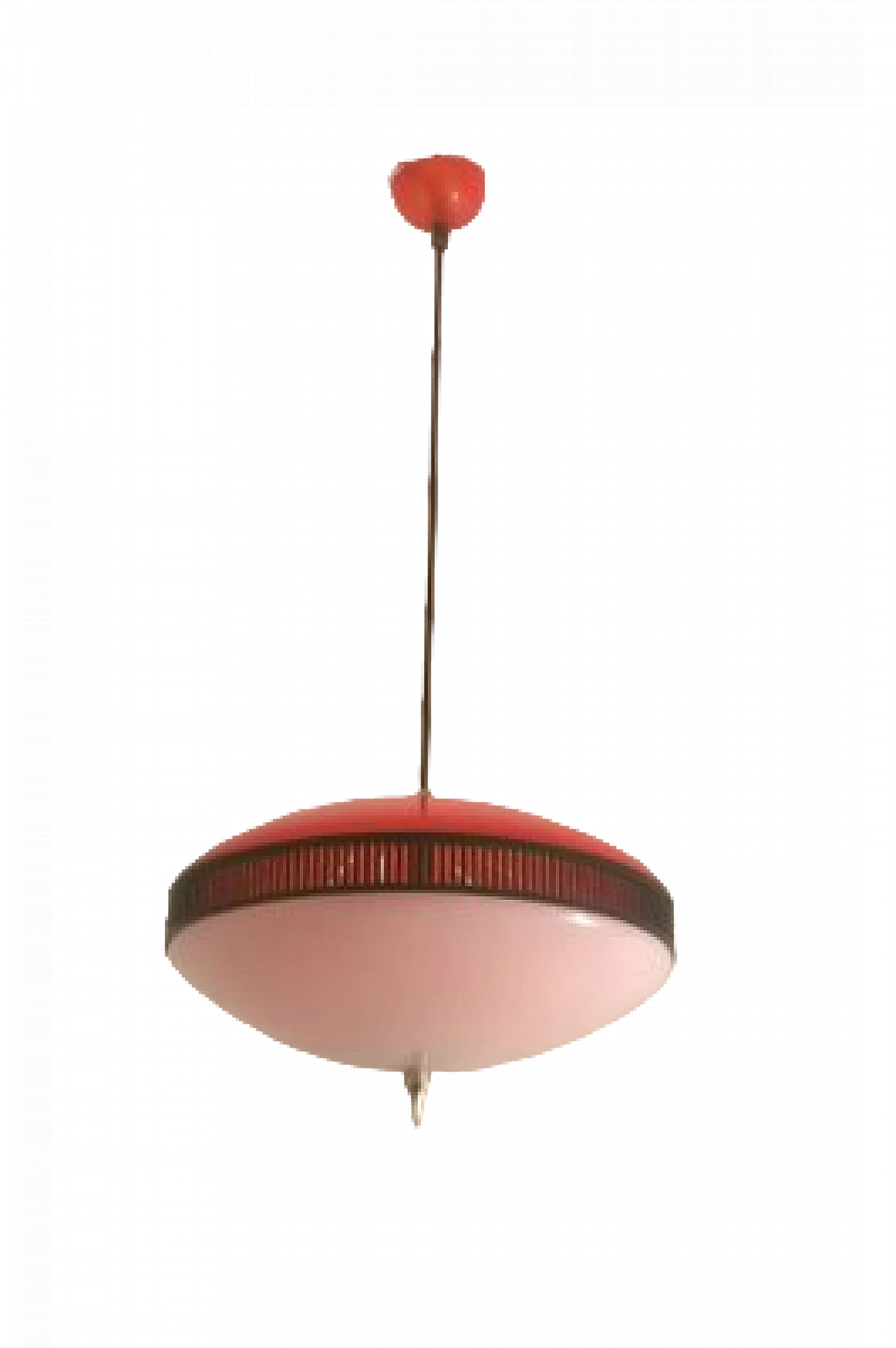 Red acrylic glass pendant lamp, 1950s 7