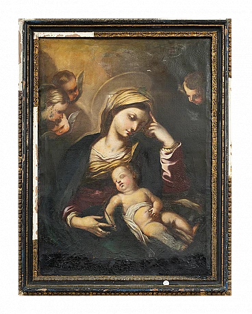 F. Solimena, Madonna e Bambino, dipinto a olio su tela, '700