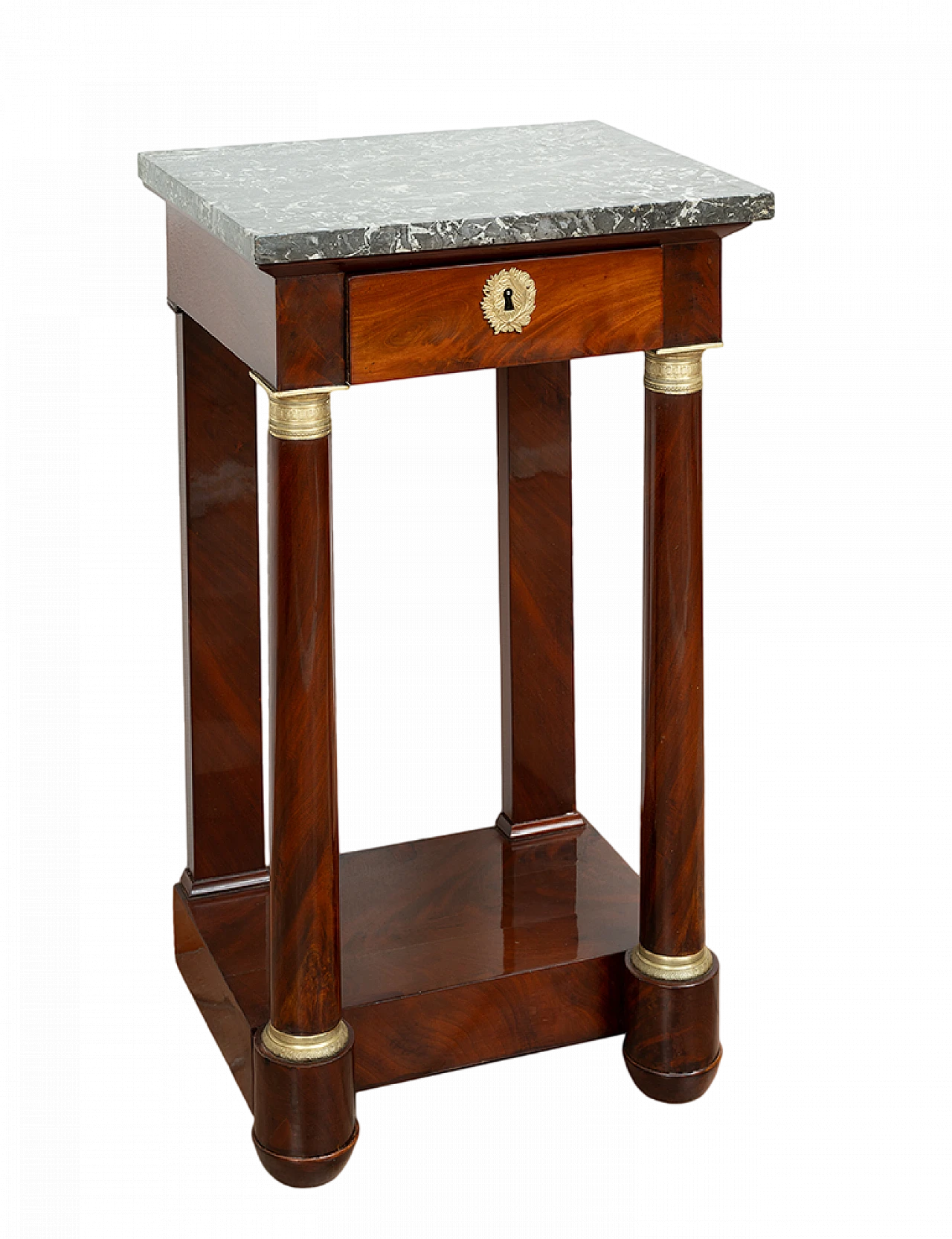Empire mahogany and Belgian gray marble console, early 19th century 5