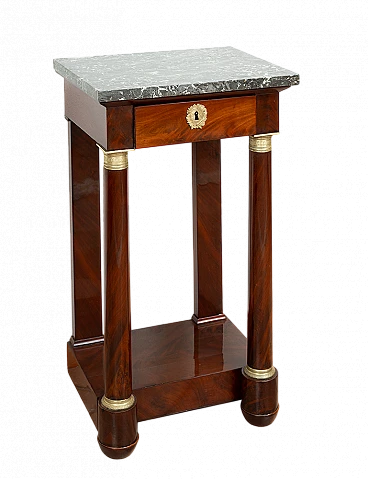 Empire mahogany and Belgian gray marble console, early 19th century