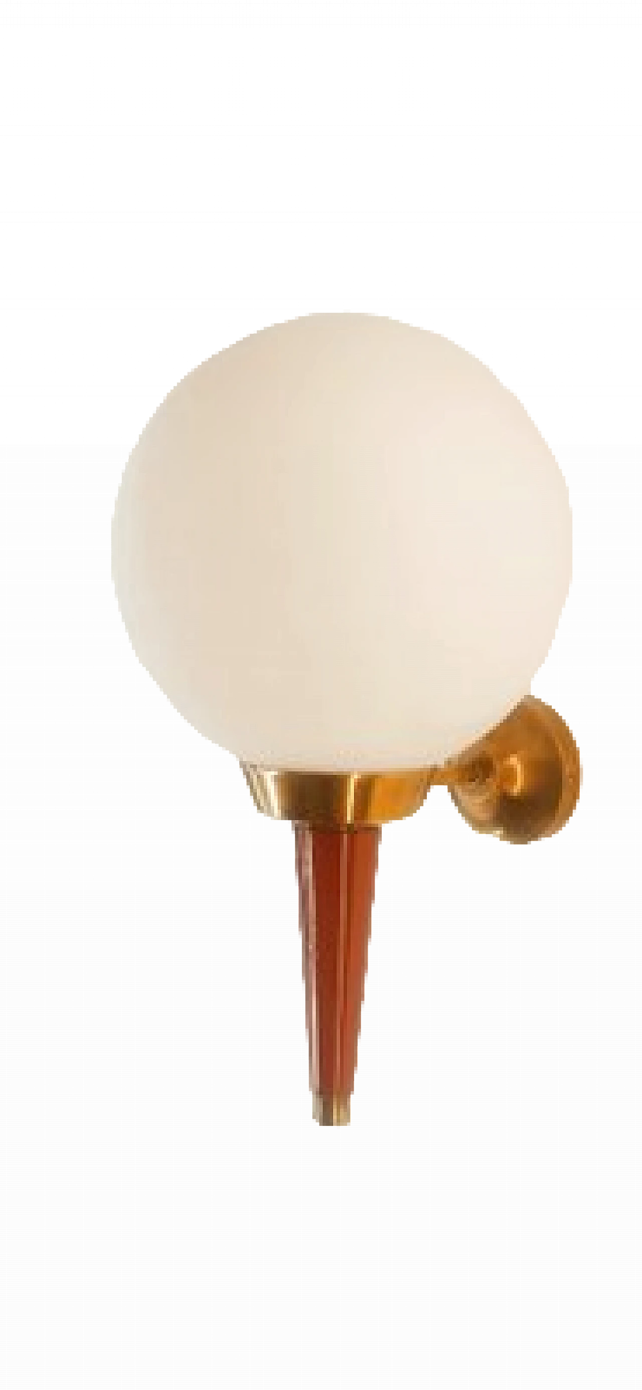 Applique in vetro, ottone e metallo rosso di Stilnovo, anni '70 7