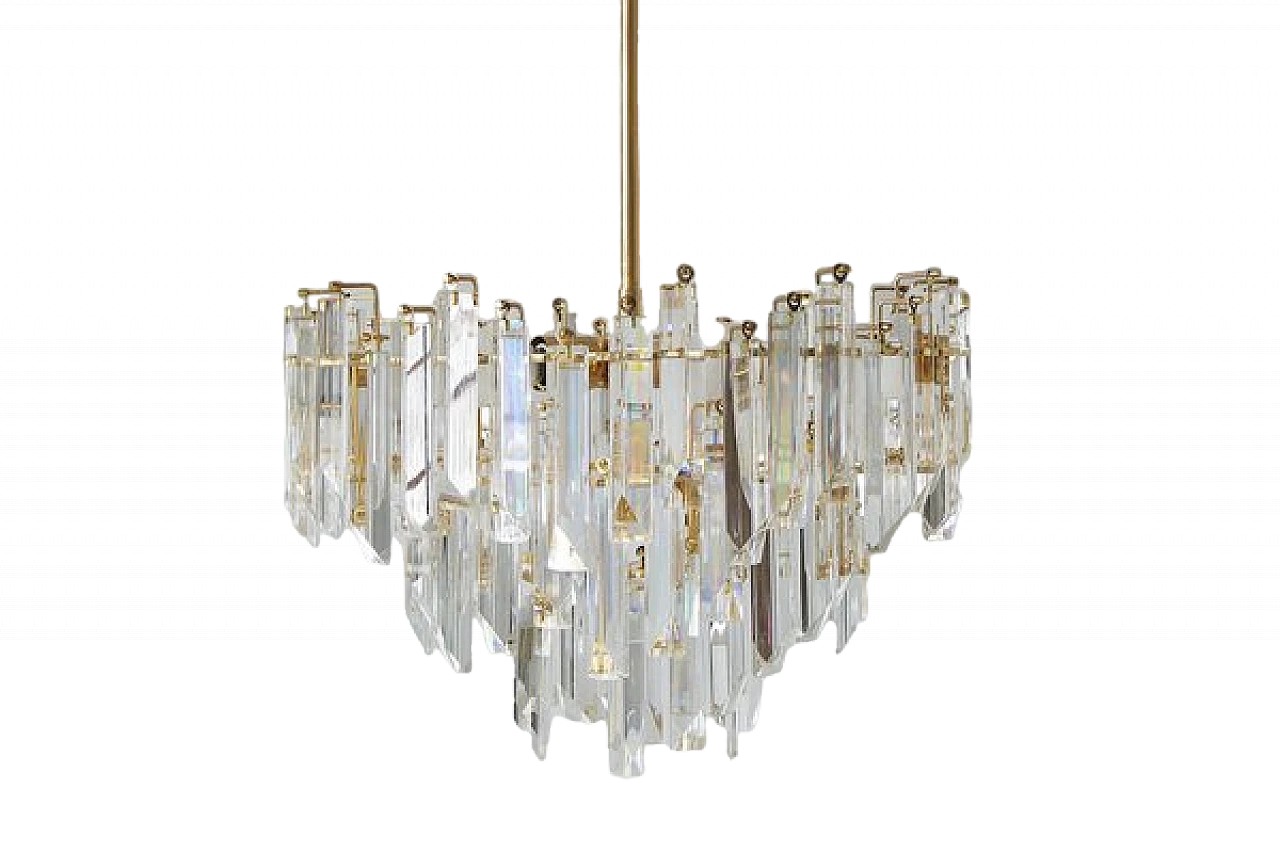 Lampadario Cristal Triedri in vetro di Murano di Paolo Venini per Venini 7