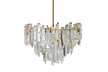 Cristal Triedri Murano glass chandelier by Paolo Venini for Venini