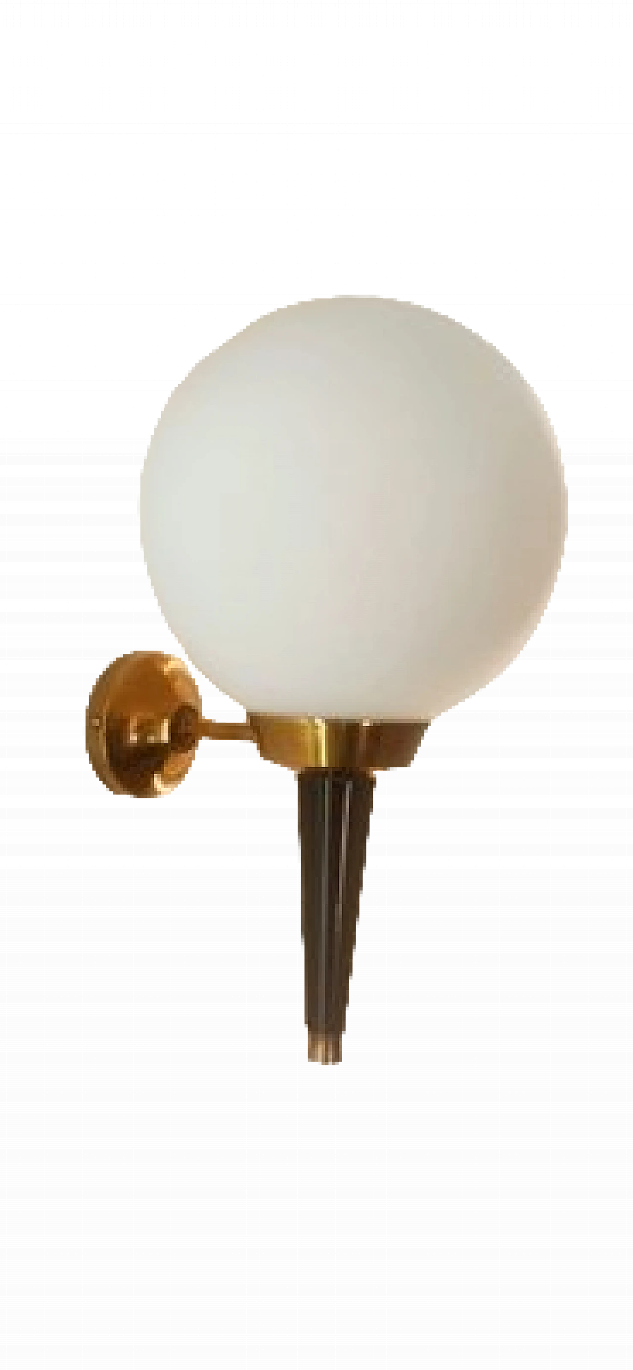 Applique in vetro, ottone e metallo nero di Stilnovo, anni '70 8