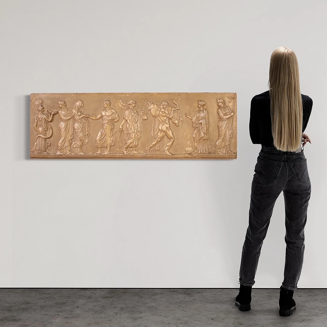 Plaster bas-relief with Roman wedding ceremony, 1950s 2