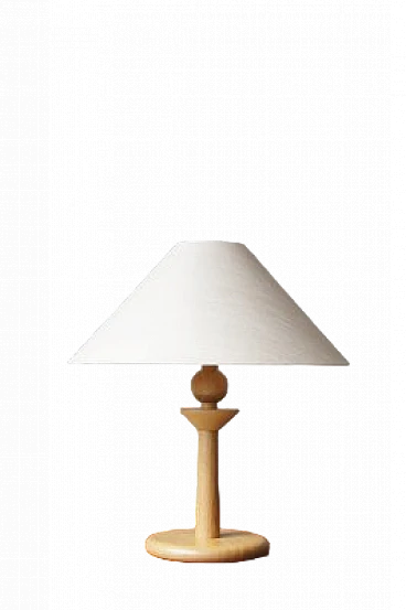 Lampada da tavolo in quercia di Asmuth Leuchten, anni '70