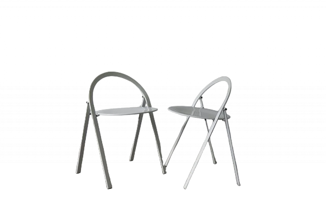 Coppia di sedie pieghevoli di Giorgio Cattelan per Cidue, anni '70 8