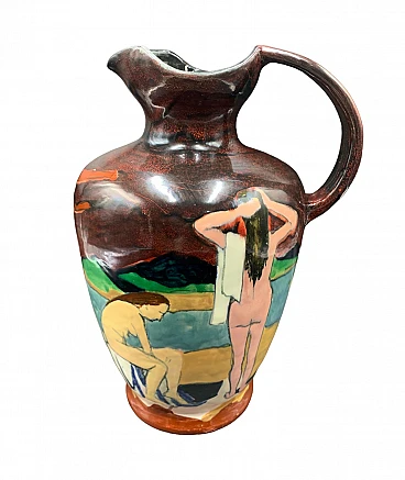Enamel painted vase by Cornali for Art Rumi, 1920s