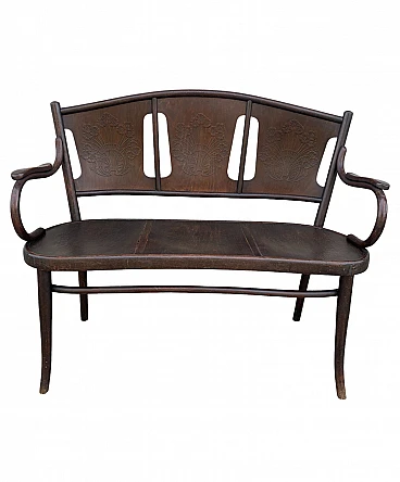 3-seater wooden bench by Thonet, 1910s