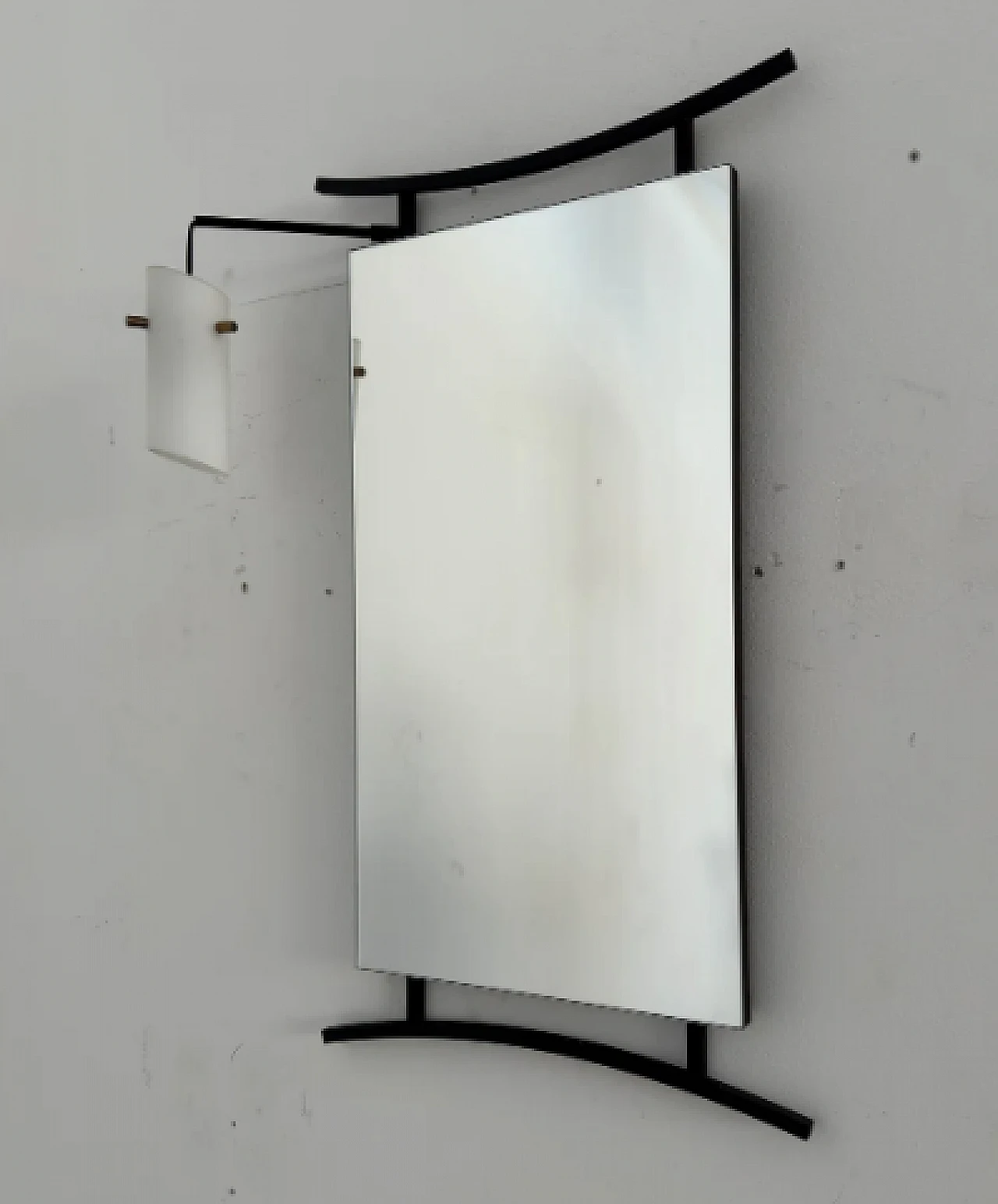 Mirror with lamp attributed to Sant'Ambrogio & De Berti, 1950s 1