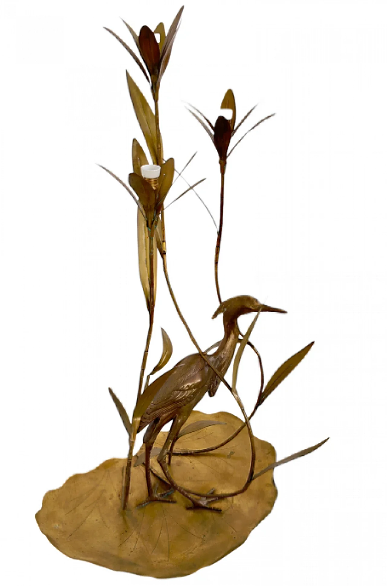 Sculptural brass floor lamp by Cittone Oggi, 1970s 2