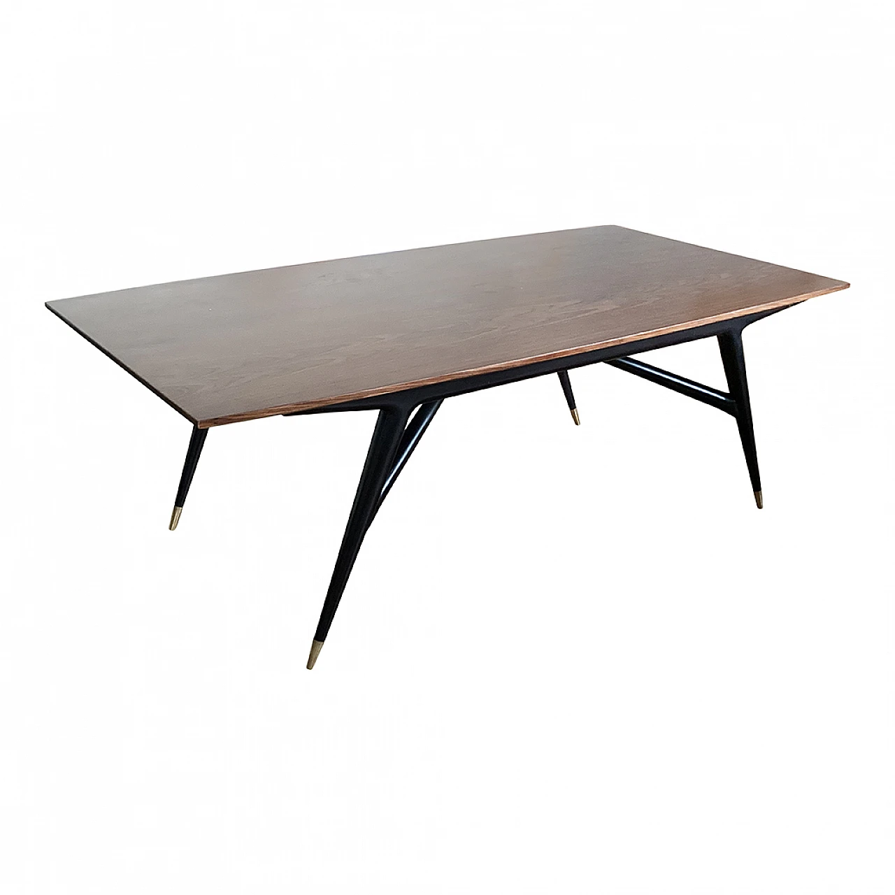 Rosewood table with black lacquered legs, 1980s 4
