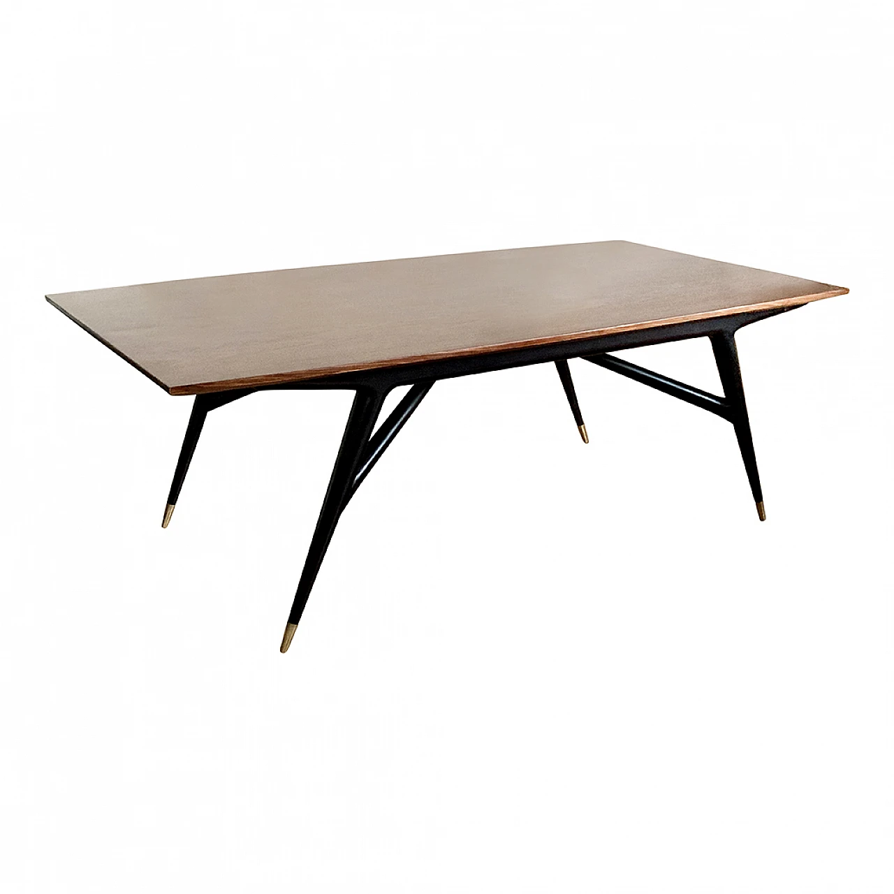 Rosewood table with black lacquered legs, 1980s 6