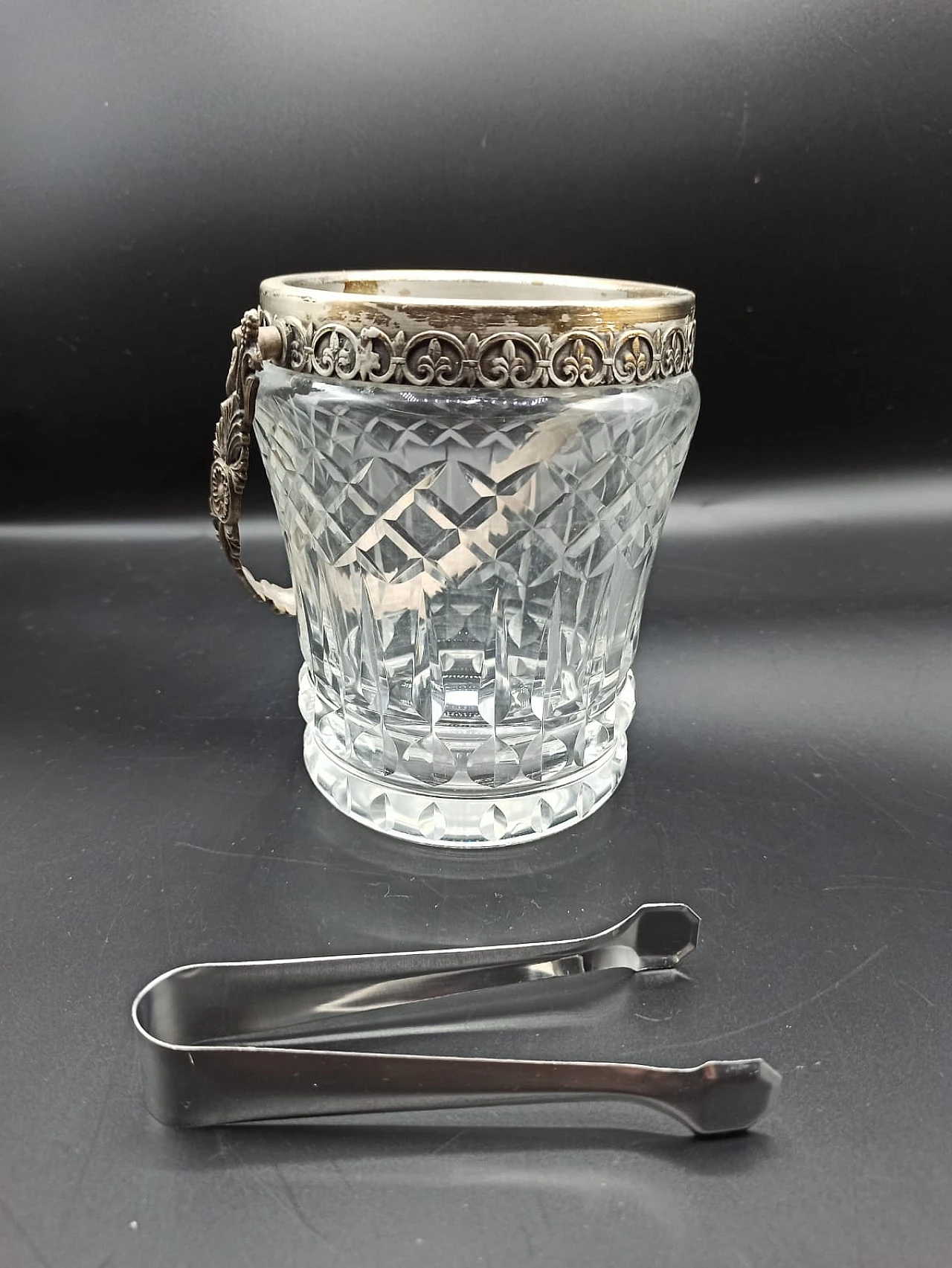 Bohemia crystal and silver ice bucket, 1920s 1