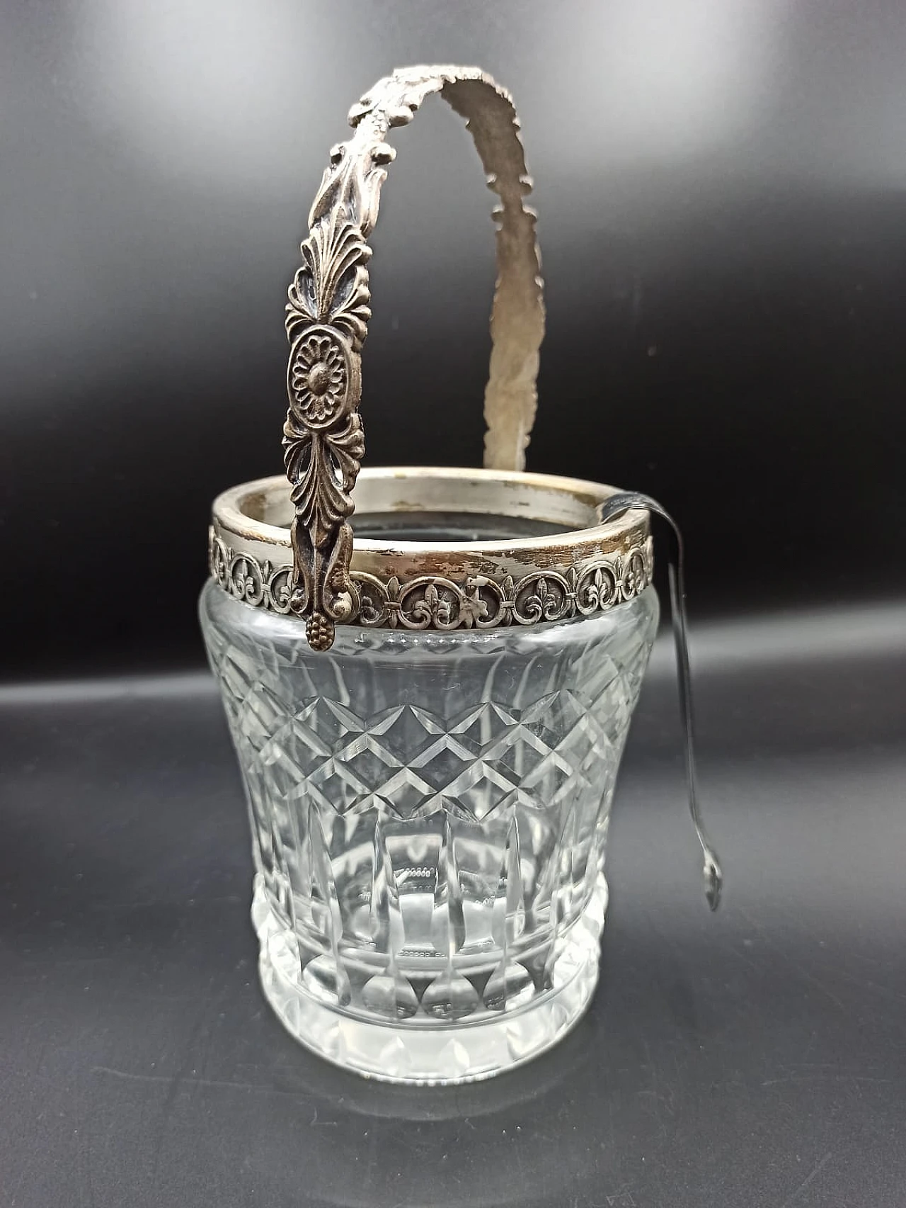 Bohemia crystal and silver ice bucket, 1920s 3