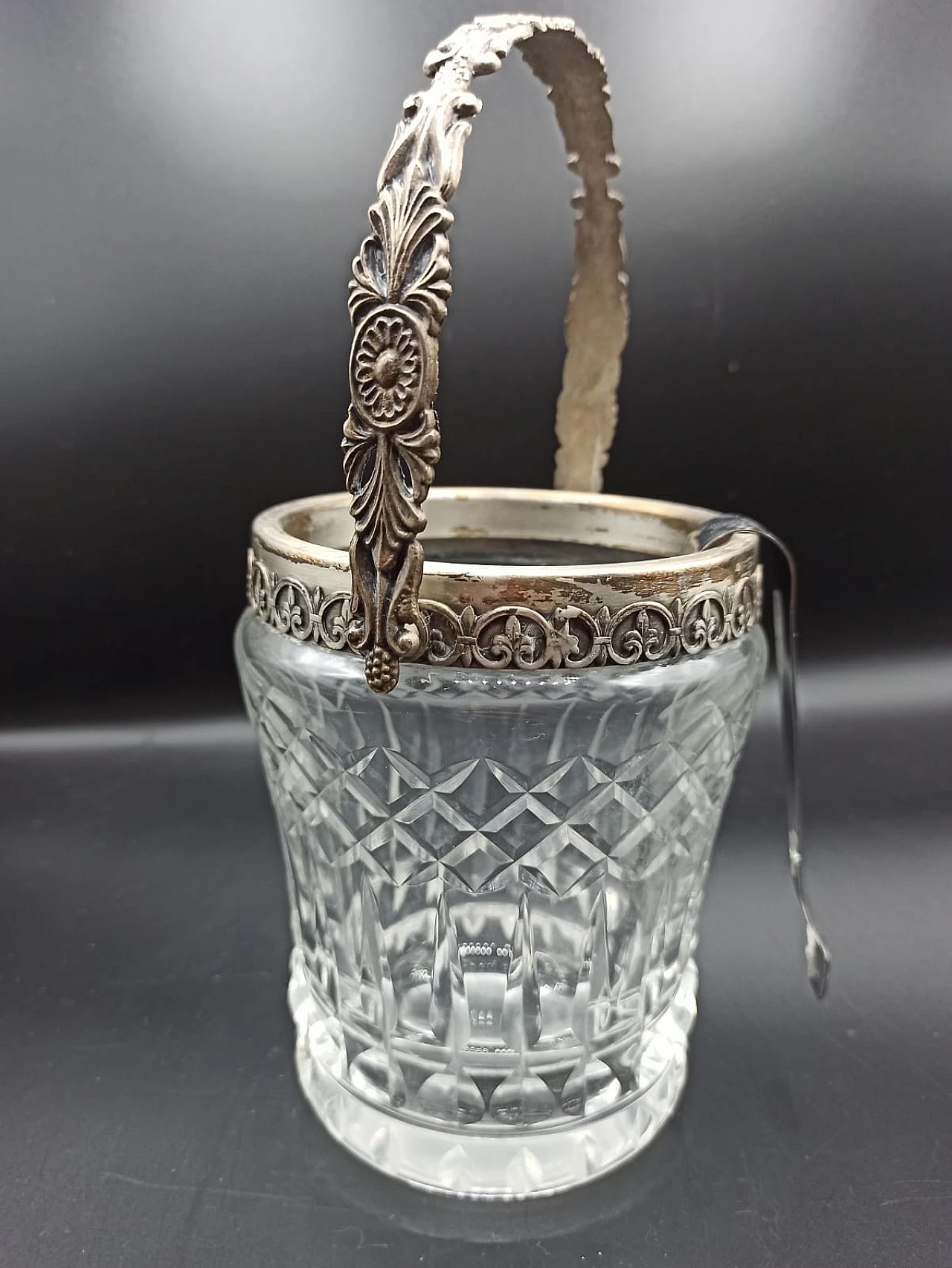 Bohemia crystal and silver ice bucket, 1920s 5