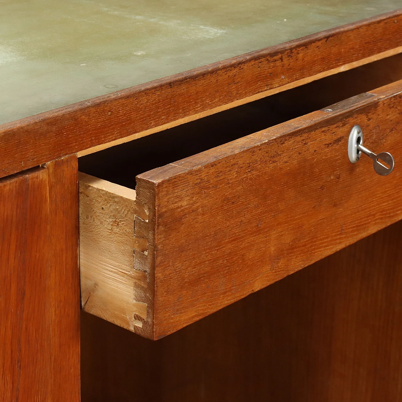 Oak veneer desk with and linoleum top, 1940s 3