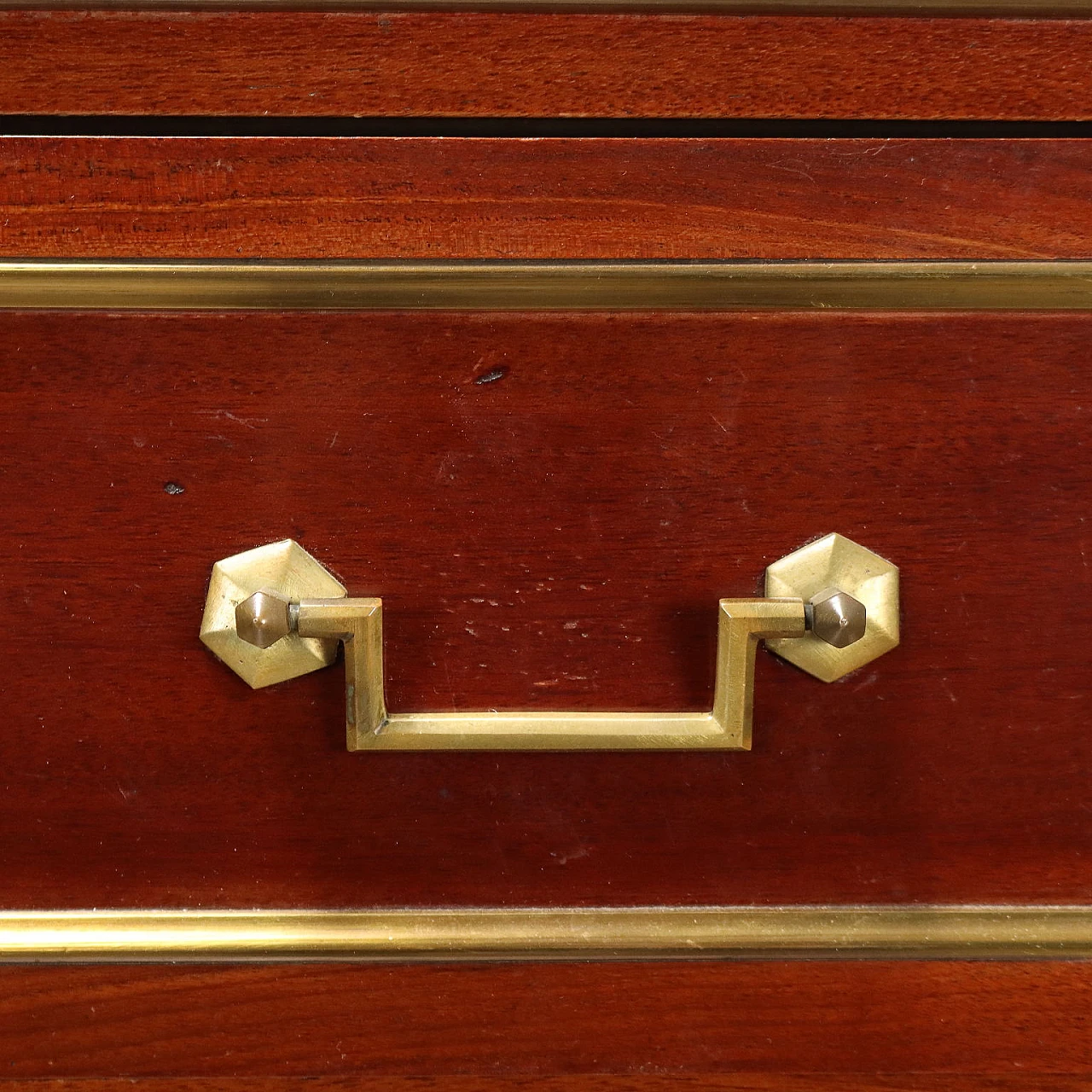 Mahogany dresser with marble top & gold plate profiling 5